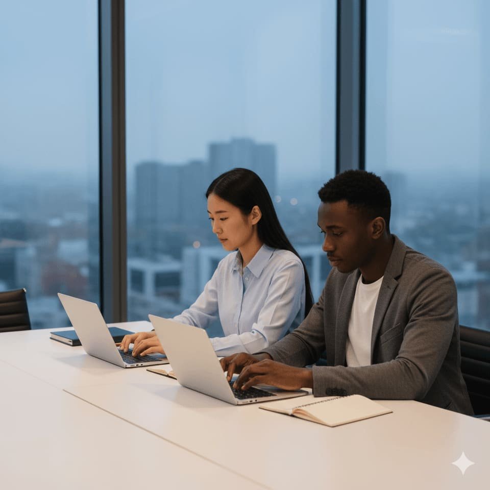 Equipe trabalhando em soluções digitais